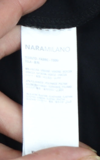 NaraMilano Women's Black Studded Fit & Flare Knee Dress Size 10