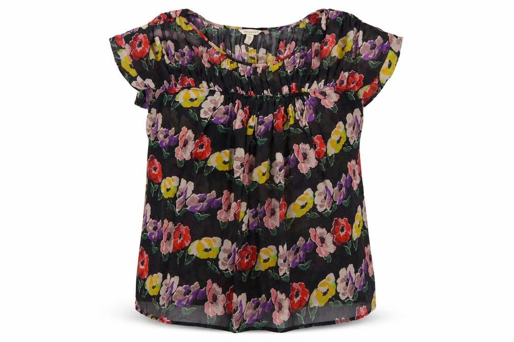 Ted Baker Women’s Multicoloured Floral Silk Tunic Blouse Size 10