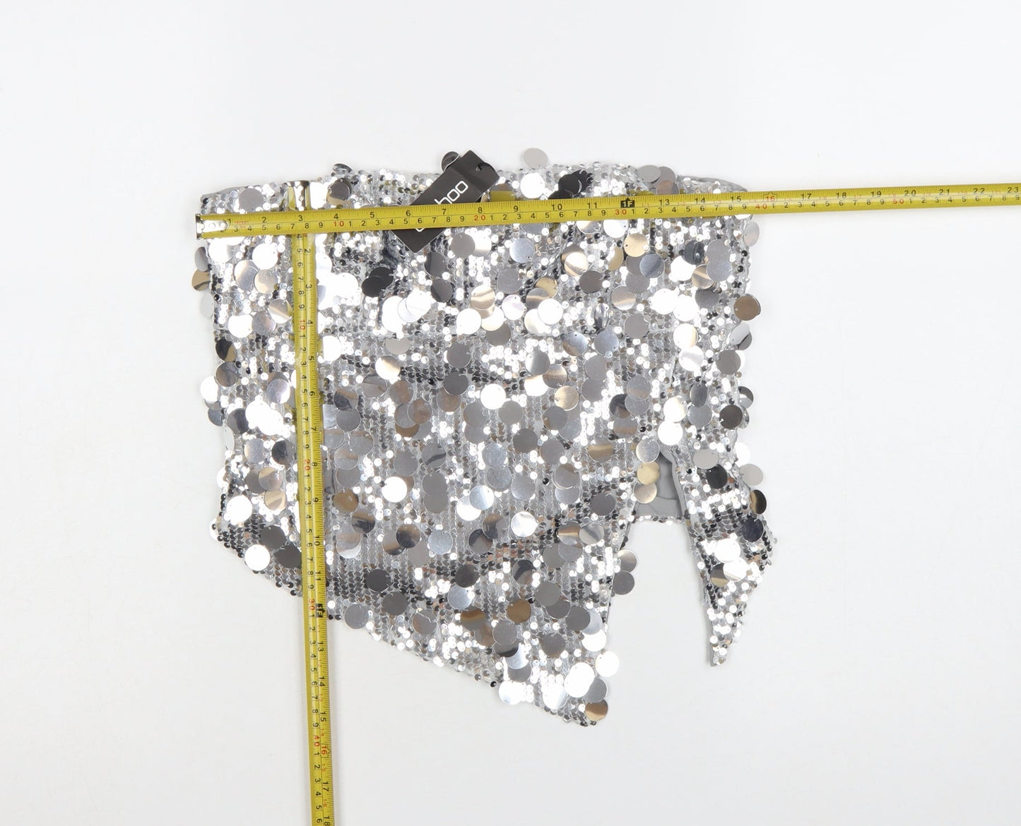 Boohoo Women's Silver Sequin Strapless Camisole Top UK 10