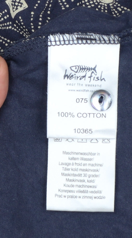 Weird Fish Women Blue Geometric Cotton Shift Dress Size 22