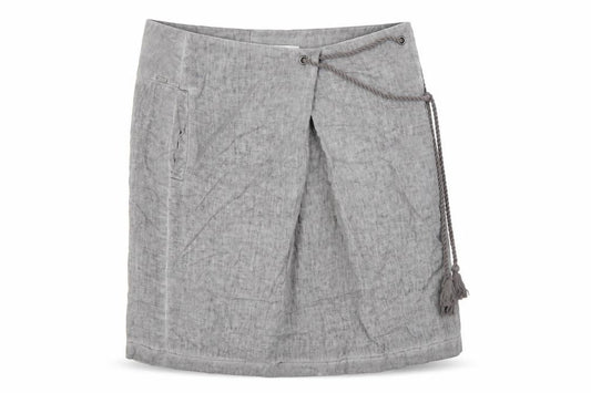 Sandwich Womens Grey Linen Wrap Skirt Size 14 Knee Length