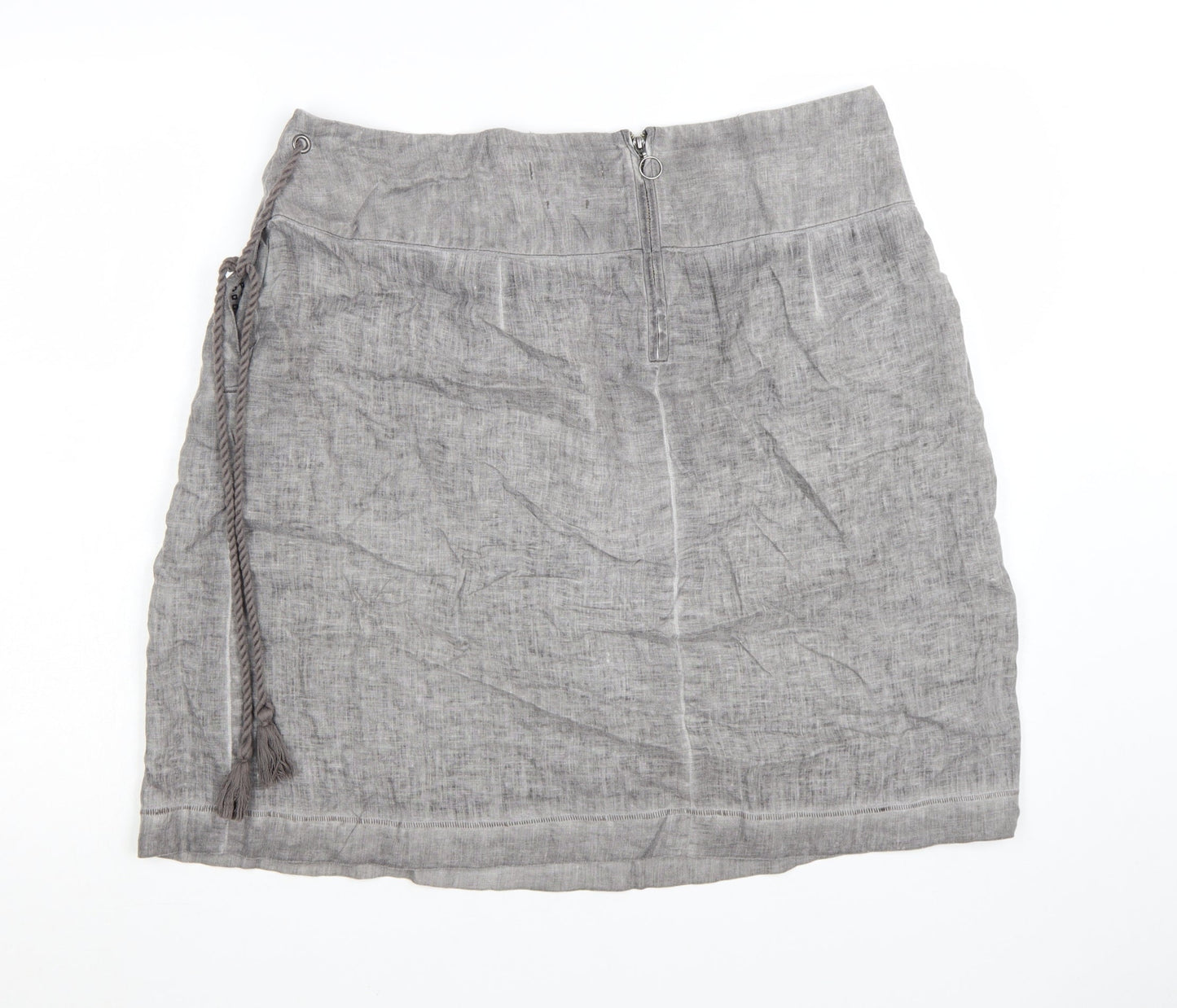 Sandwich Womens Grey Linen Wrap Skirt Size 14 Knee Length