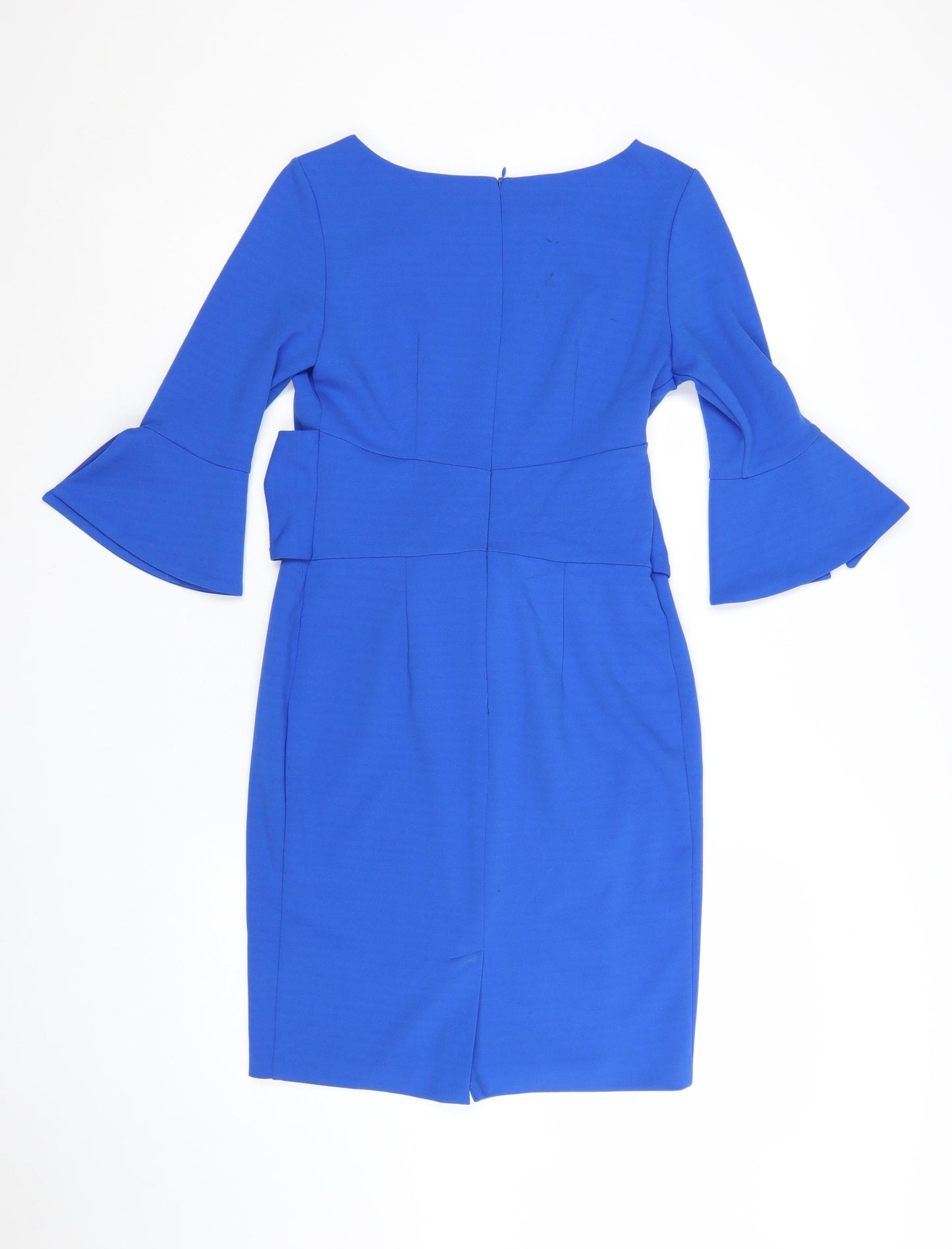 Linea Women Blue Size 10 Sheath Knee Length Belted Dress