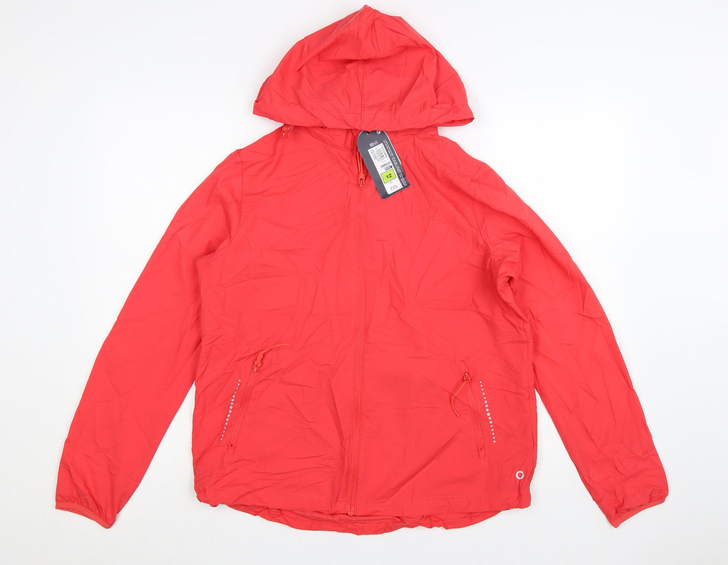 Marks and Spencer Women Red Size 12 Hooded Windbreaker Jacket