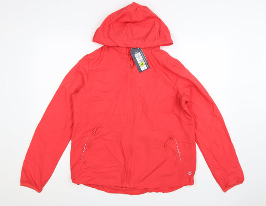 Marks and Spencer Women Red Size 12 Hooded Windbreaker Jacket