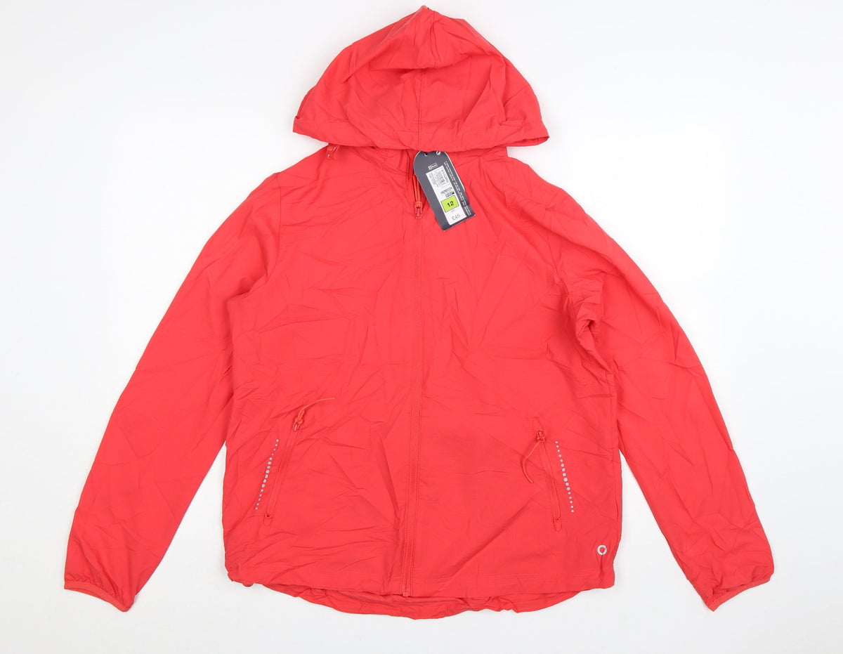Marks & Spencer Women Red Size 12 Hooded Windbreaker Jacket