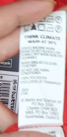 Marks and Spencer Women Red Size 12 Hooded Windbreaker Jacket