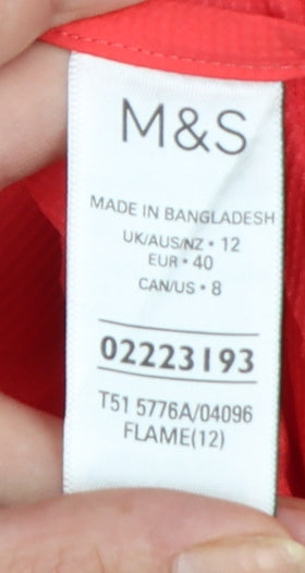 Marks and Spencer Women Red Size 12 Hooded Windbreaker Jacket
