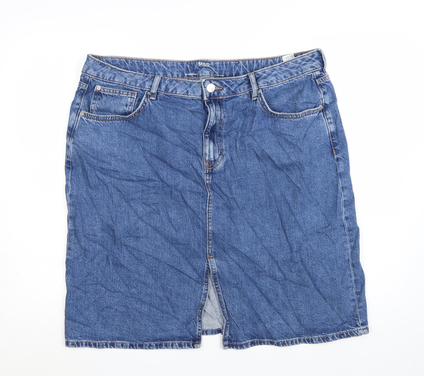 Marks and Spencer Women’s Blue Denim Pencil Skirt Size 20