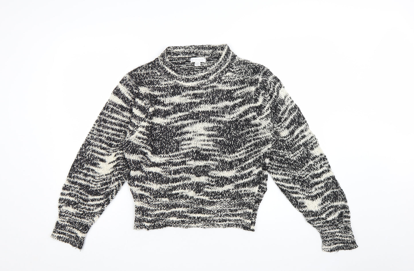 Topshop Women’s Multicoloured Chunky-Knit High Neck Pullover Jumper M