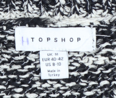 Topshop Women’s Multicoloured Chunky-Knit High Neck Pullover Jumper M