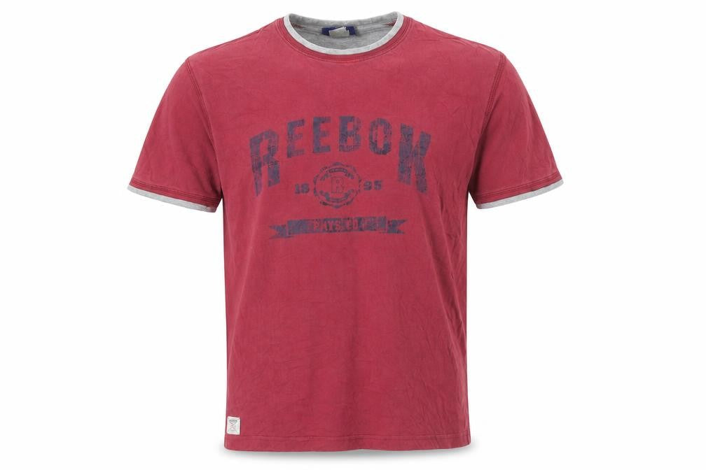 Reebok Men's Red Short Sleeve Cotton Crew Neck Sports T-Shirt Size S