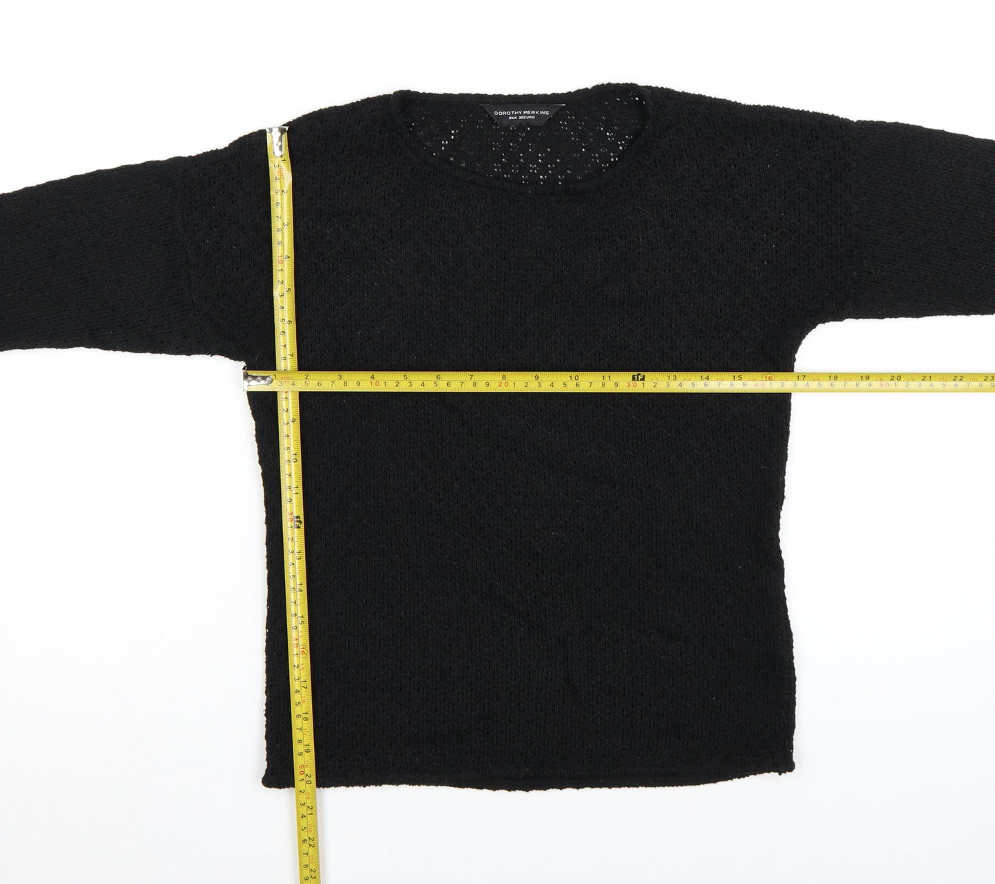 Dorothy Perkins Women’s Black Size 8 Open-Knit Pullover Jumper