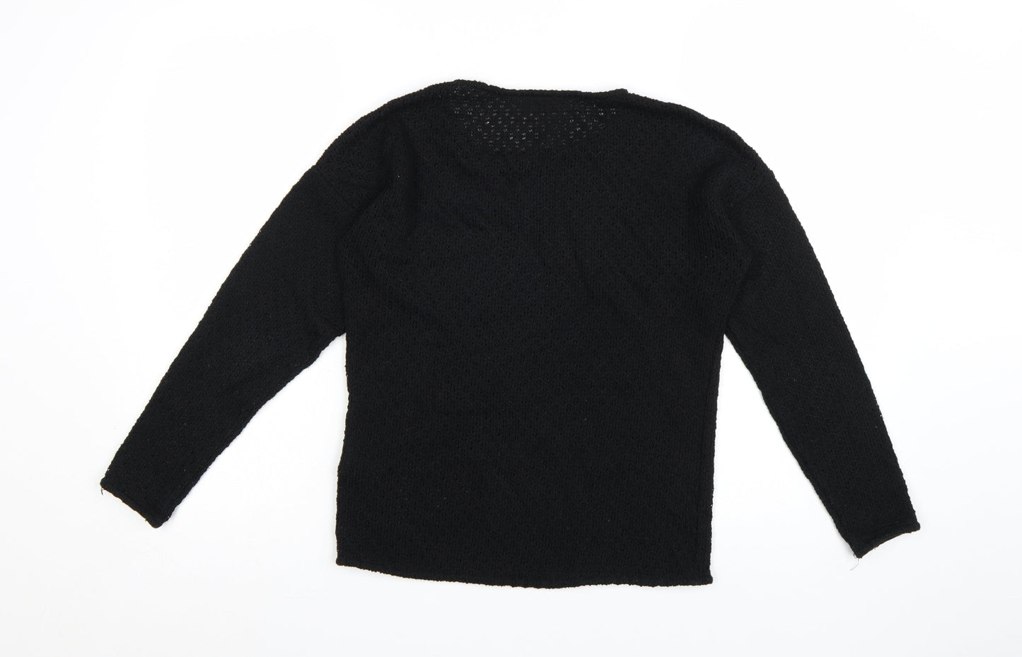 Dorothy Perkins Women’s Black Size 8 Open-Knit Pullover Jumper