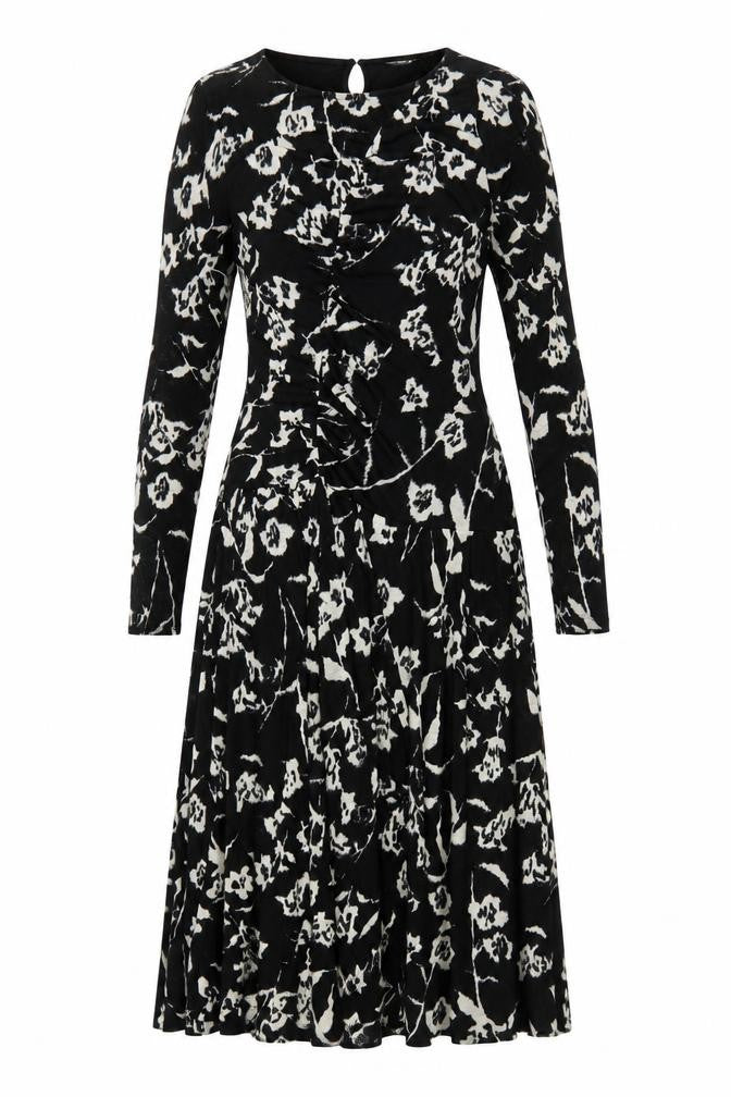 Marks & Spencer Women's Black Floral Fit & Flare Dress Size 10