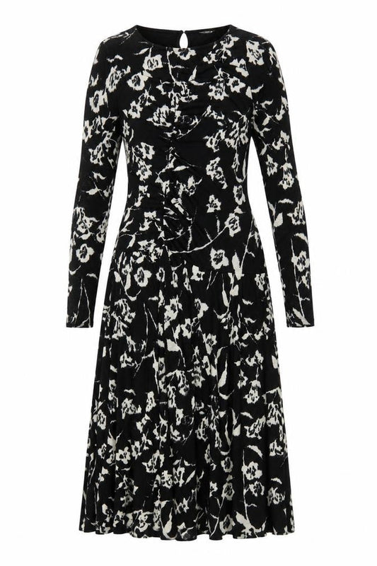 Marks and Spencer Women's Black Floral Fit & Flare Dress Size 10