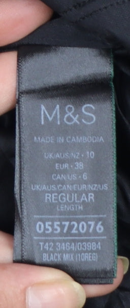 Marks and Spencer Women's Black Floral Fit & Flare Dress Size 10