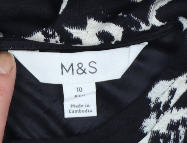 Marks and Spencer Women's Black Floral Fit & Flare Dress Size 10