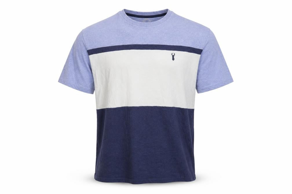 Next Men’s Blue White Colourblock Cotton Crew Neck T-Shirt XL
