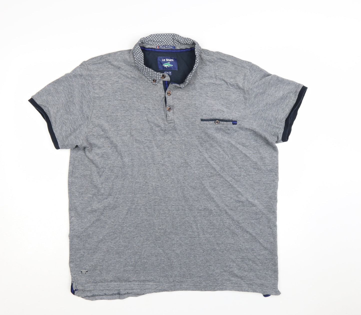 Le Shark Men’s Grey Short Sleeve Polo Shirt 2XL Regular Fit