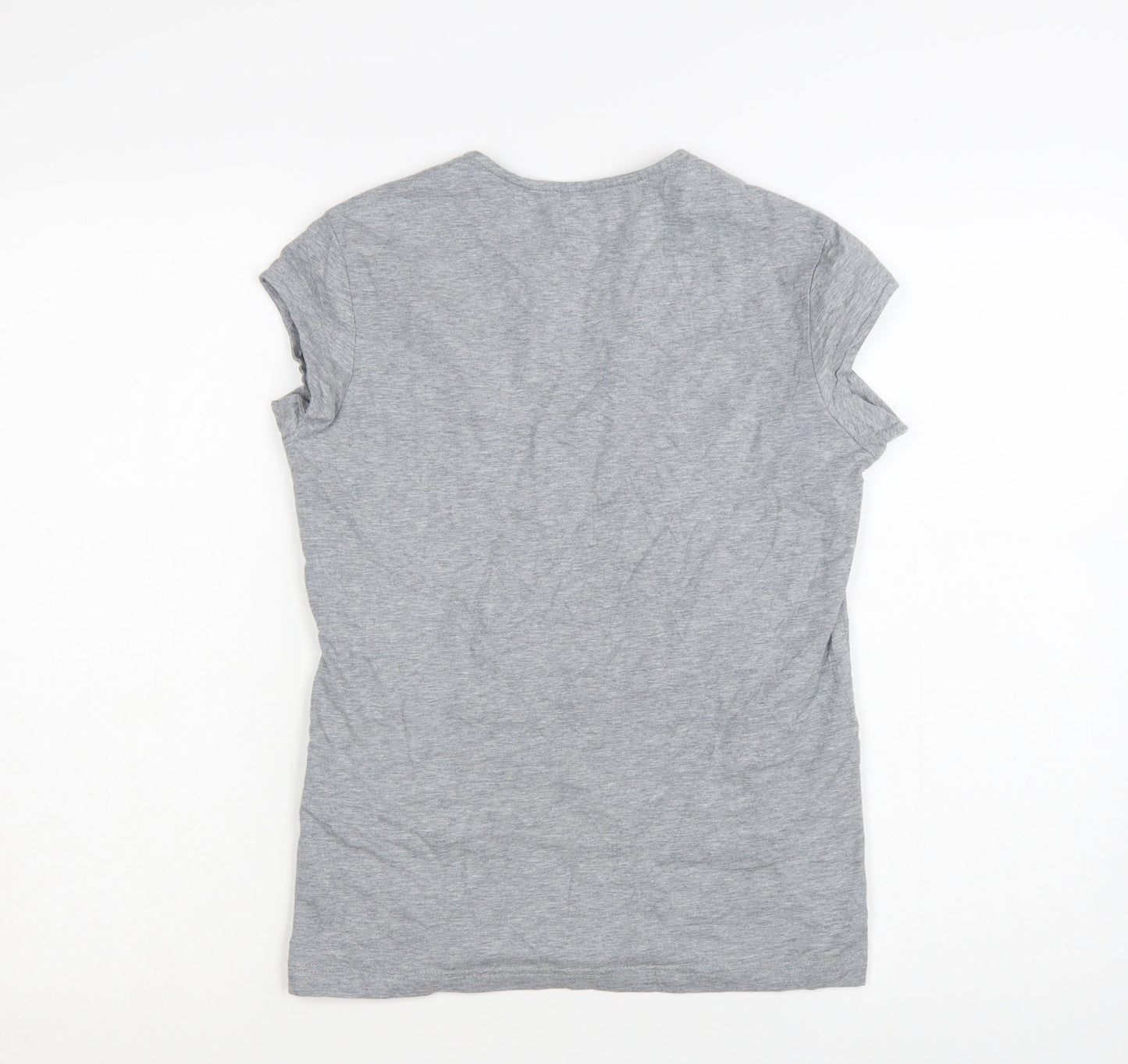 Nike Womens Grey Short Sleeve V-Neck Sportswear T-Shirt Size L