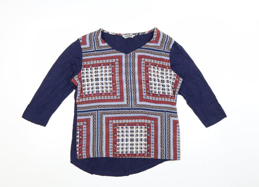Alexara Women’s Multicoloured Geometric V-Neck Tunic Blouse Size 16