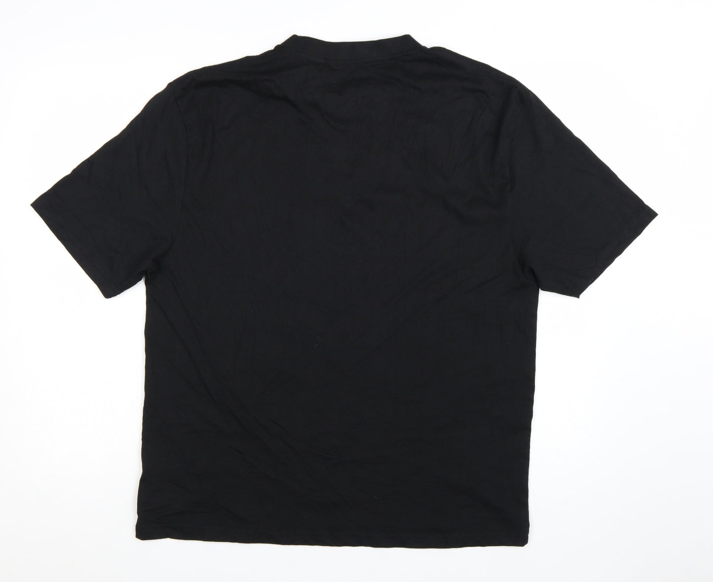 Artês Men's Black Cotton Crew Neck Short Sleeve T-Shirt Size M