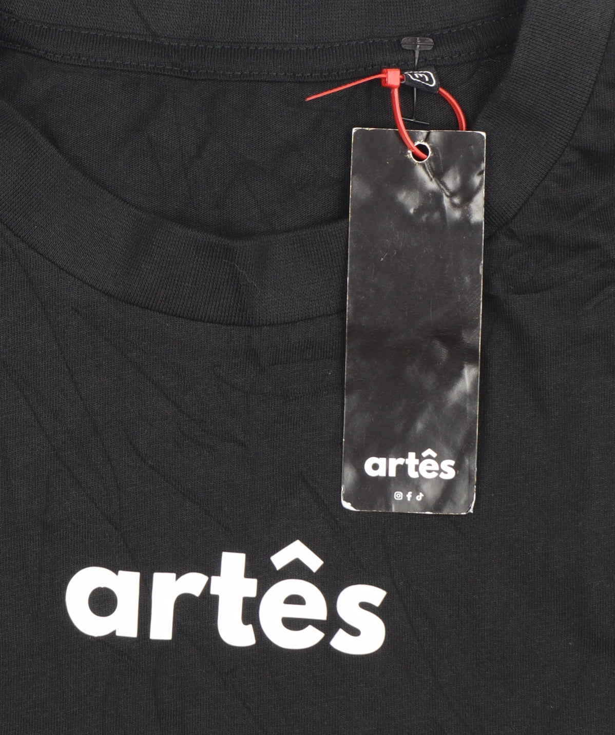 Artês Men's Black Cotton Crew Neck Short Sleeve T-Shirt Size M