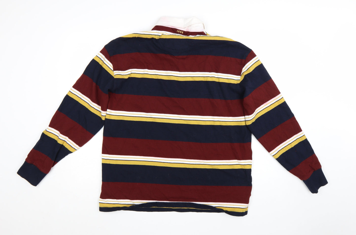 Marks and Spencer Men's Multicoloured Striped Long Sleeve Polo M