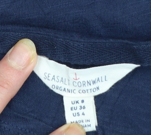 Seasalt Cornwall Women’s Blue Organic Cotton Tunic Blouse UK 8