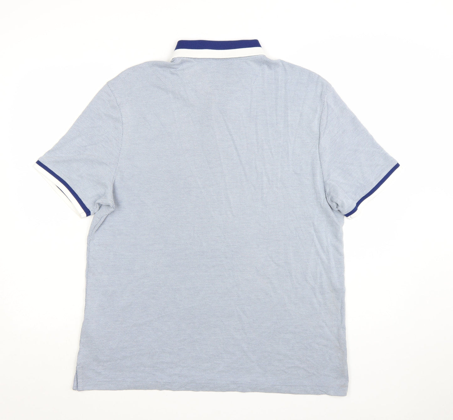 Marks and Spencer Men's Blue Short Sleeve Polo Shirt Size L