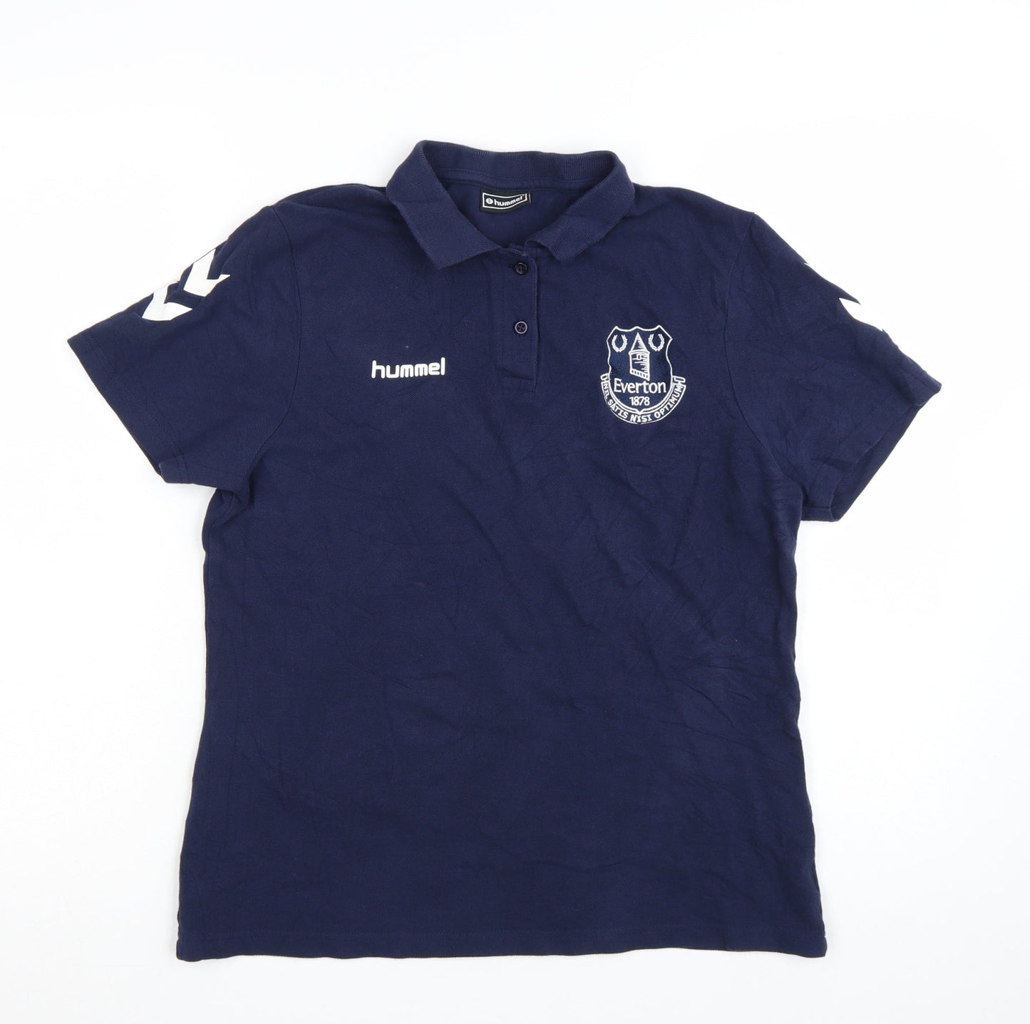 Hummel Everton Blue Mens M Regular Fit Short Sleeve Polo Shirt