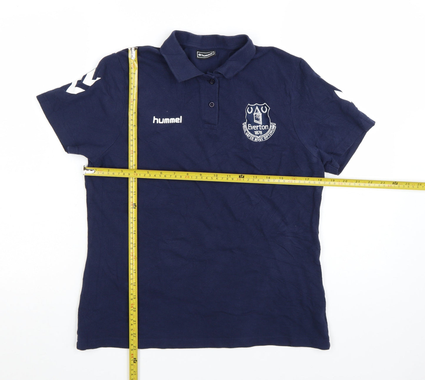 Hummel Everton Blue Mens M Regular Fit Short Sleeve Polo Shirt