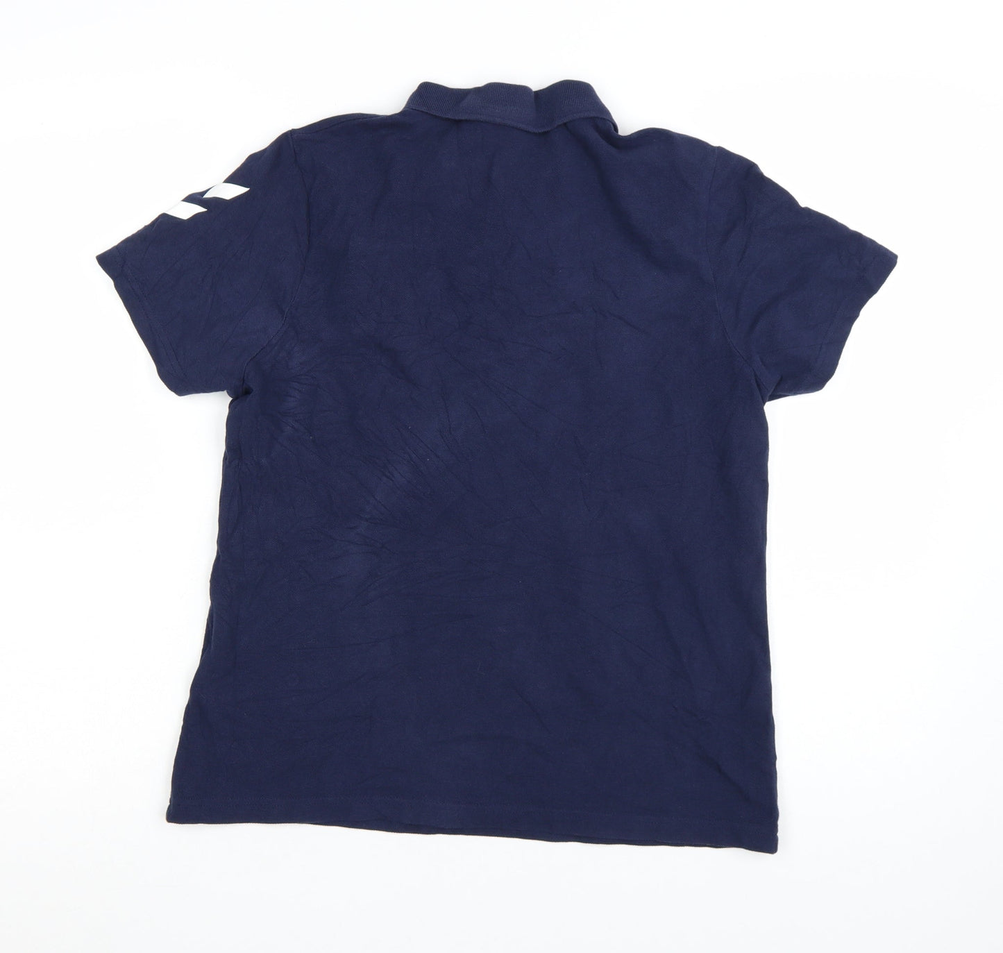 Hummel Everton Blue Mens M Regular Fit Short Sleeve Polo Shirt