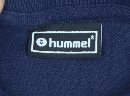 Hummel Everton Blue Mens M Regular Fit Short Sleeve Polo Shirt