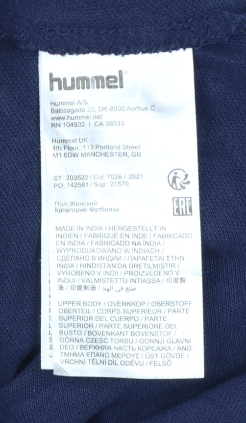 Hummel Everton Blue Mens M Regular Fit Short Sleeve Polo Shirt