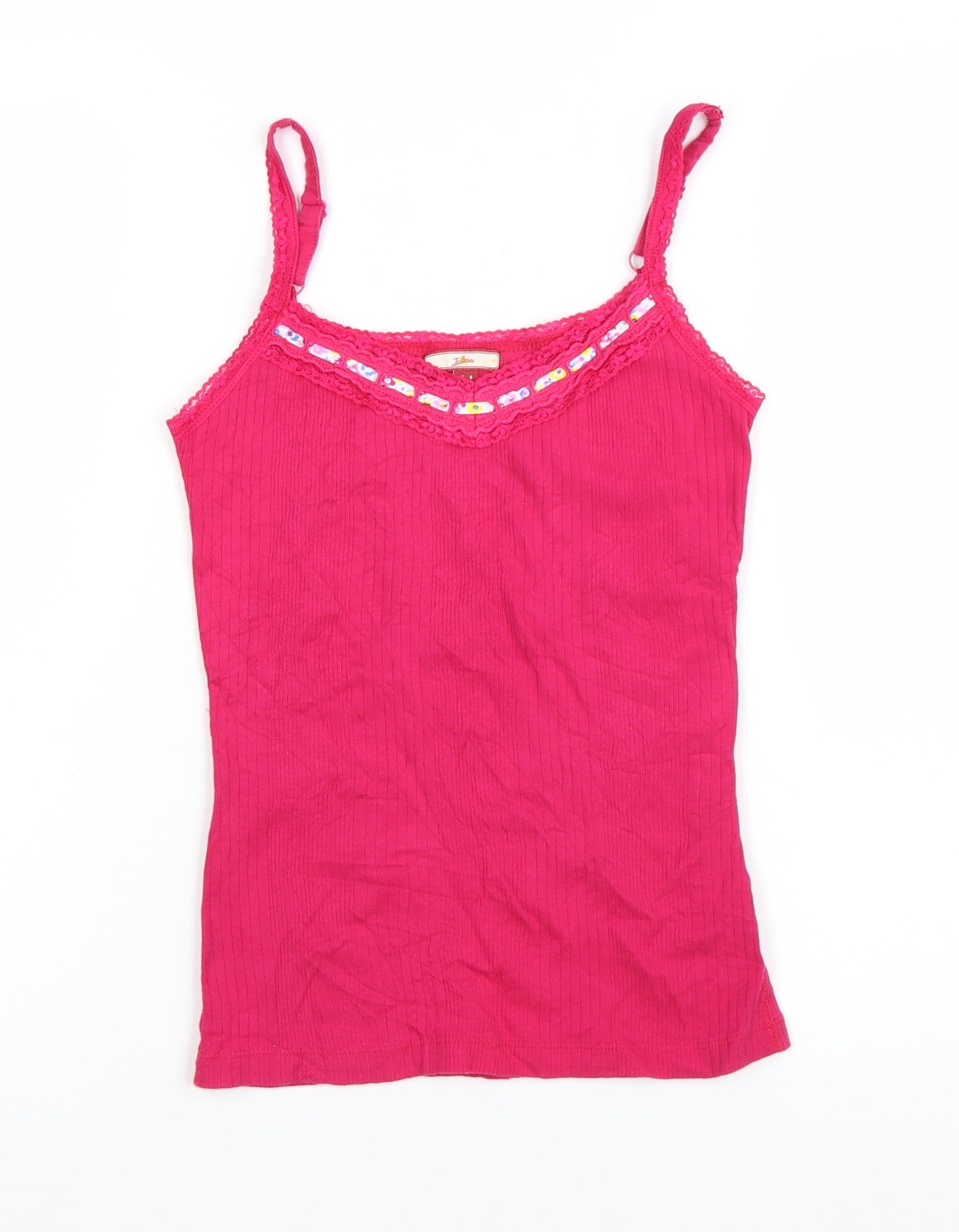 Joe Browns Women's Pink Lace Trim Cotton Camisole Vest Top Size 8