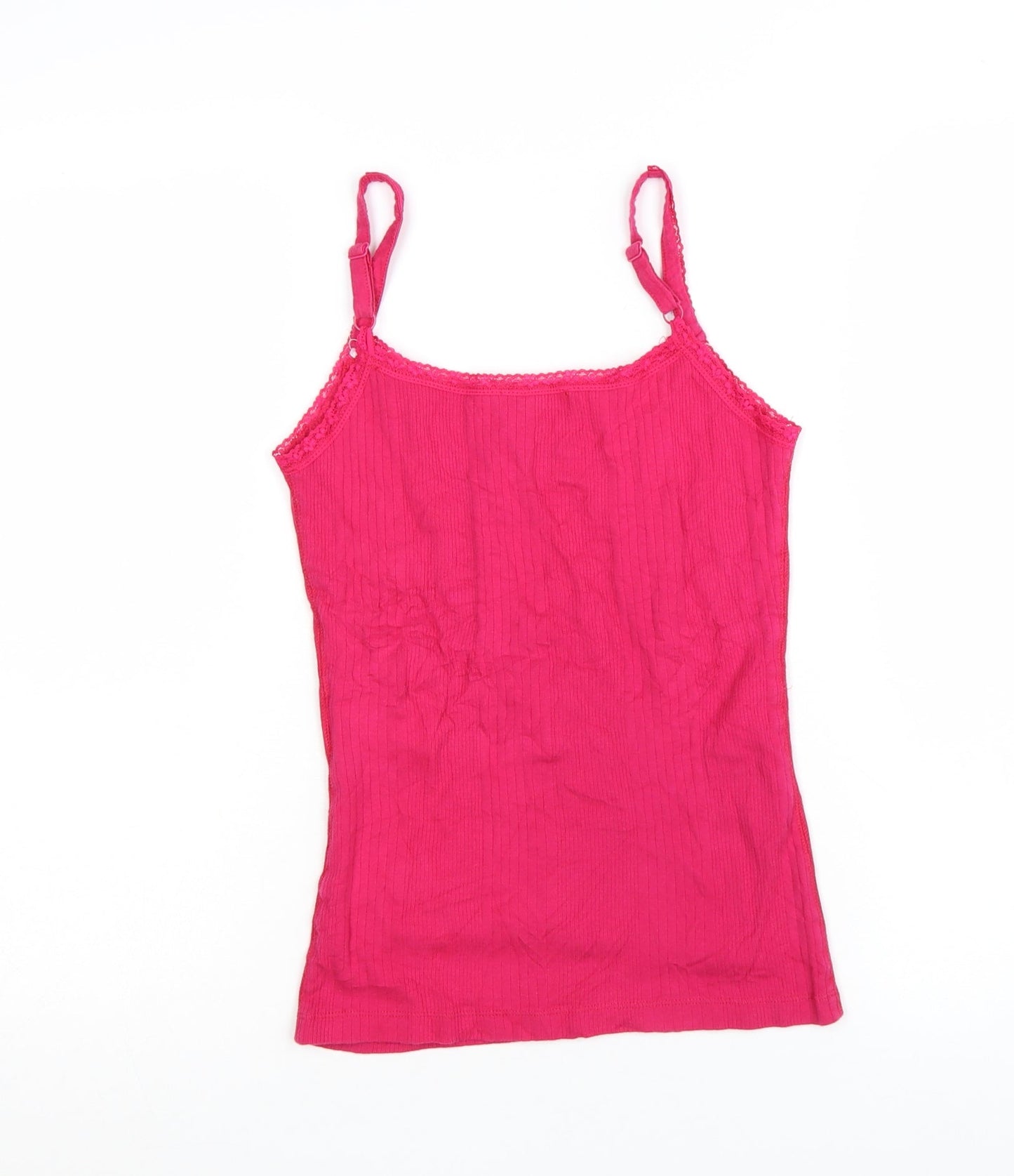 Joe Browns Women's Pink Lace Trim Cotton Camisole Vest Top Size 8