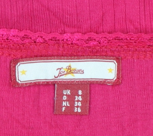 Joe Browns Women's Pink Lace Trim Cotton Camisole Vest Top Size 8