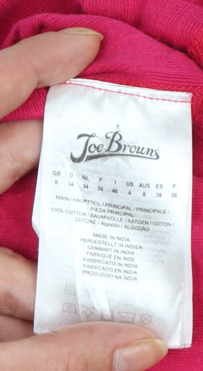Joe Browns Women's Pink Lace Trim Cotton Camisole Vest Top Size 8
