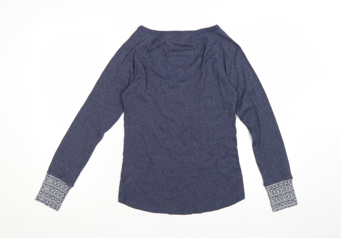 SoulCal & Co Women Blue Long Sleeve Henley Jersey Top Size 10