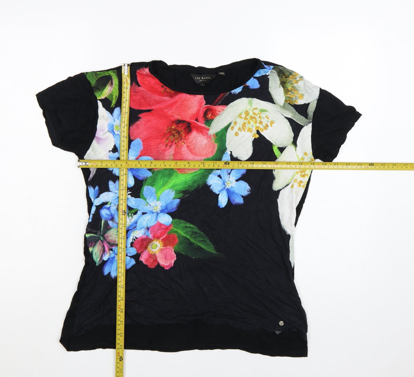 Ted Baker Women's Multicoloured Floral Viscose T-Shirt Size 14