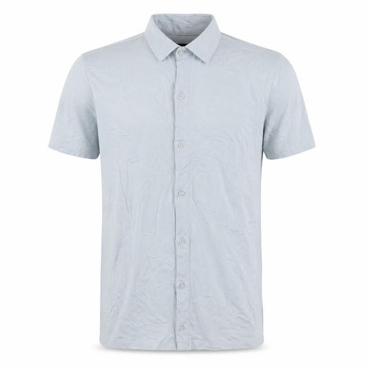 ASOS DESIGN Men's Grey Slim Fit Short Sleeve Button-Up Shirt Size S