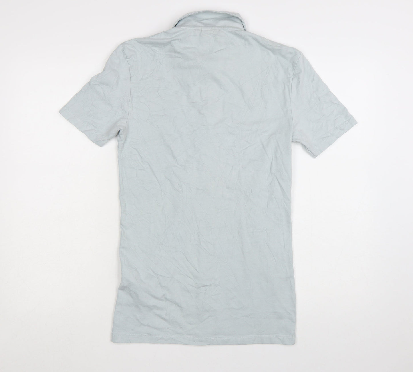 ASOS DESIGN Men's Grey Slim Fit Short Sleeve Button-Up Shirt Size S