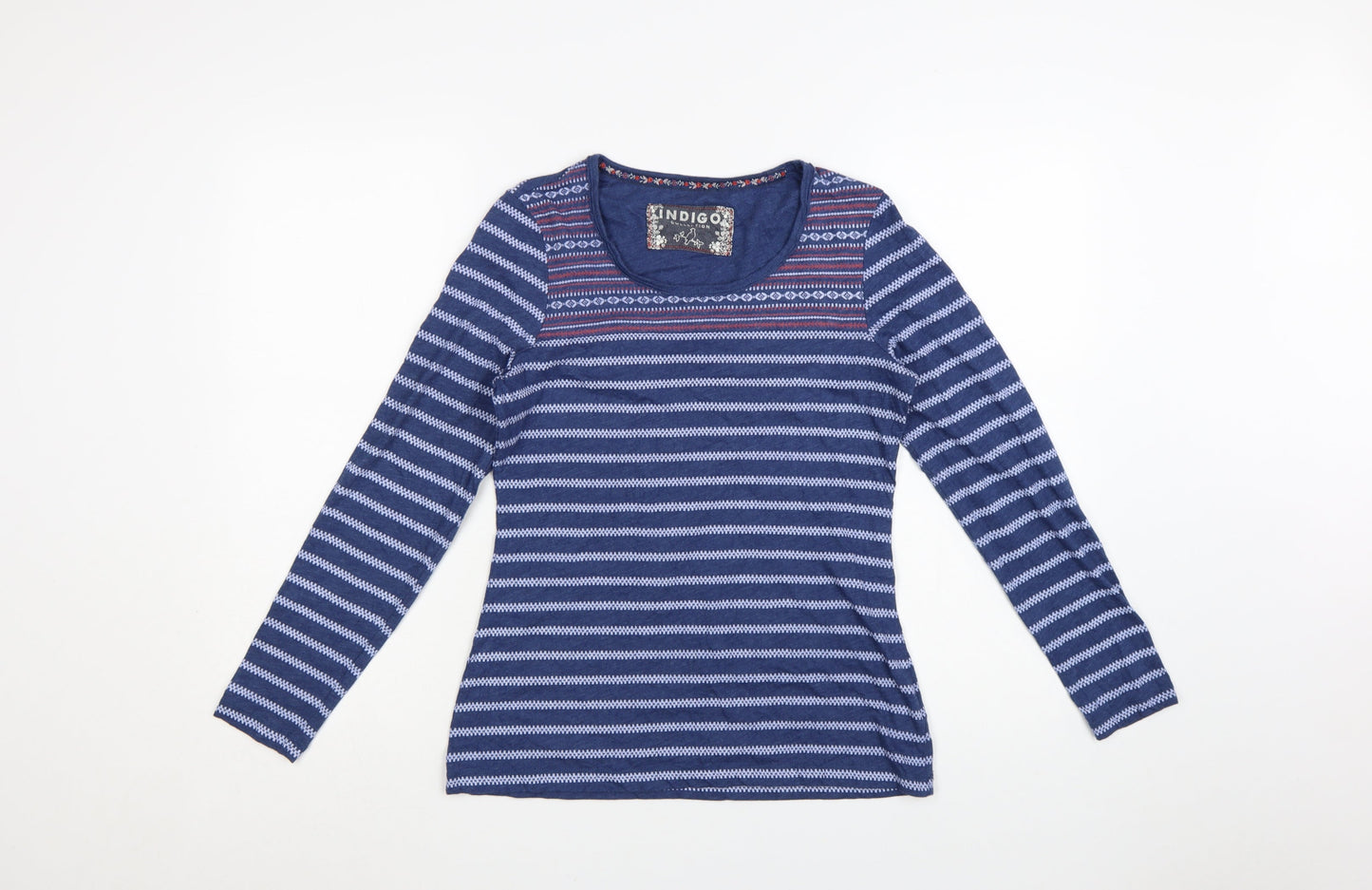Marks and Spencer Women’s Blue Striped Long Sleeve Jersey T-Shirt Size 12