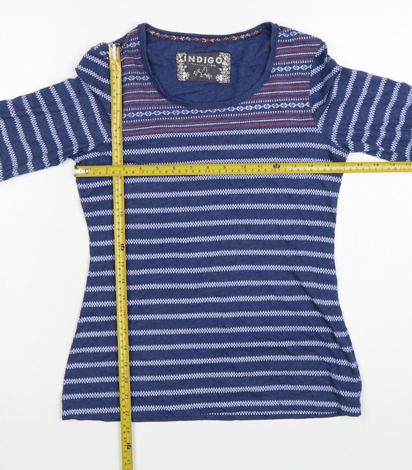 Marks and Spencer Women’s Blue Striped Long Sleeve Jersey T-Shirt Size 12