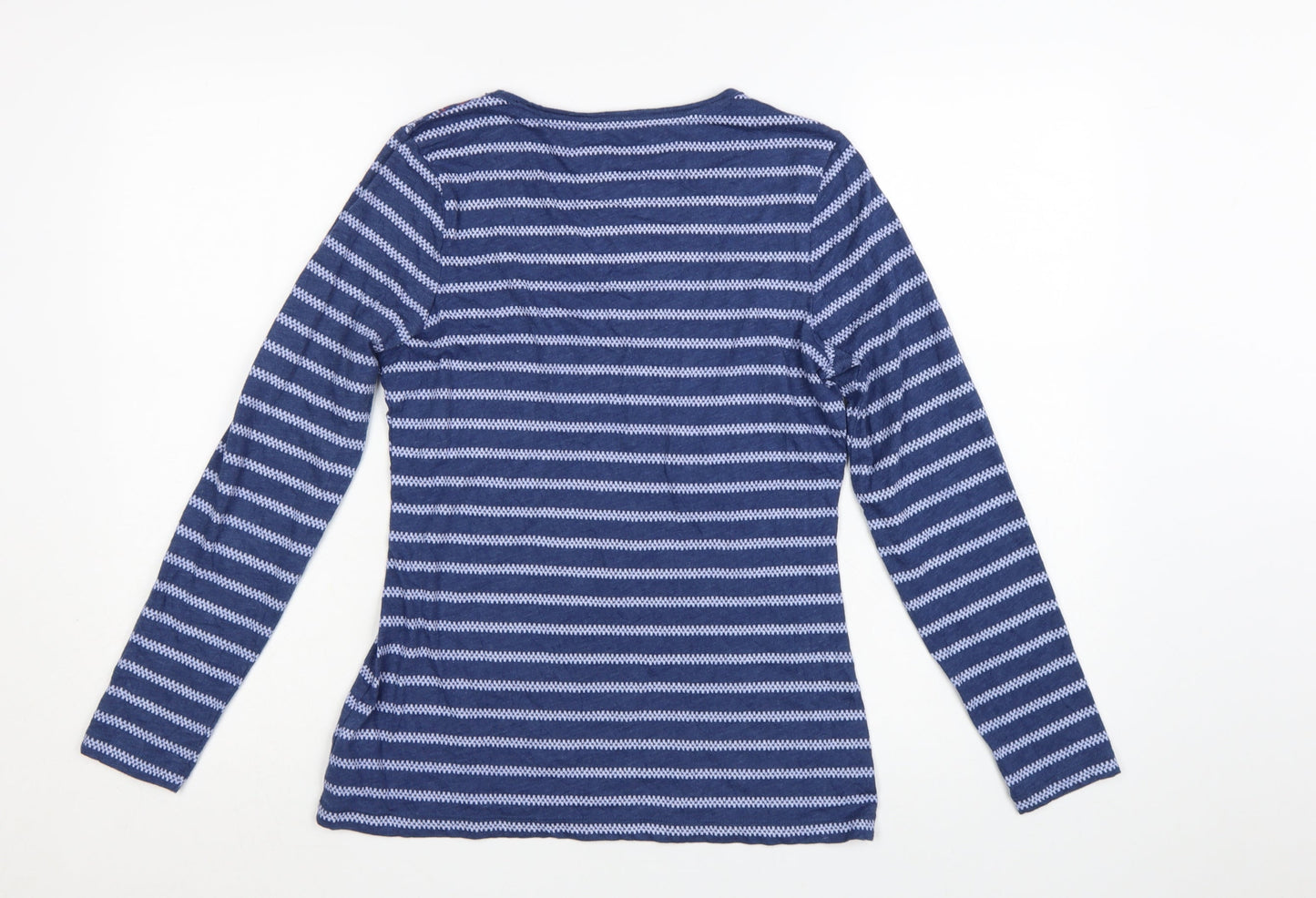 Marks and Spencer Women’s Blue Striped Long Sleeve Jersey T-Shirt Size 12