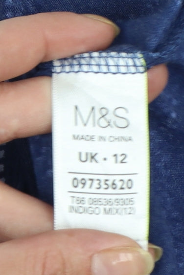 Marks and Spencer Women’s Blue Striped Long Sleeve Jersey T-Shirt Size 12