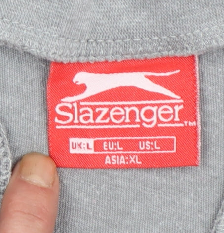 Slazenger Men’s Grey Athletic Tank Top L Lightweight Gym Wear