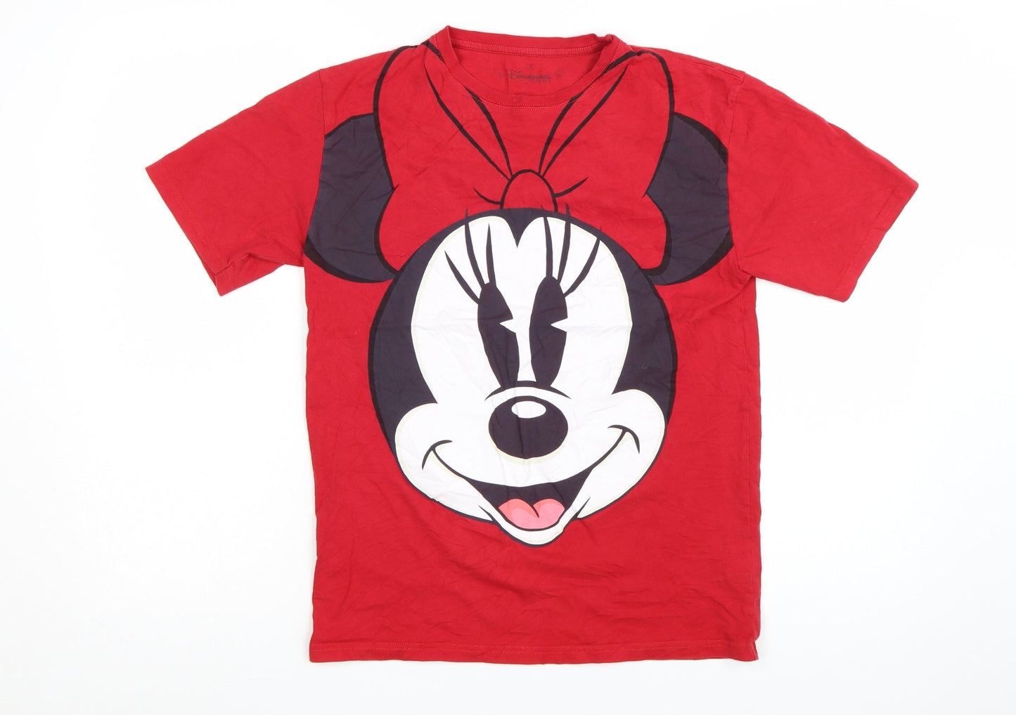 Disneyland Paris Women’s Red Minnie Mouse T-Shirt Size S Short Sleeve Cotton